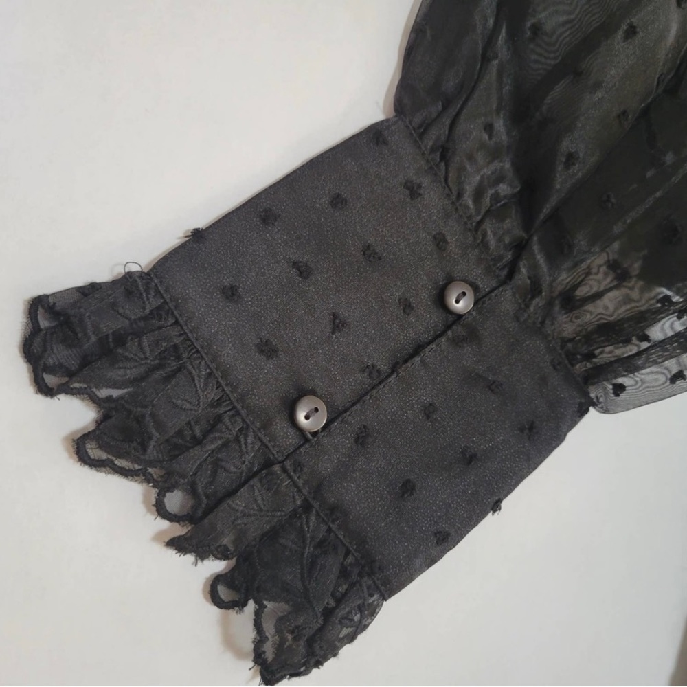 Topshop Black Dobby Shirred Waist
Blouse Top Size 6 NEW - Picture 13 of 14